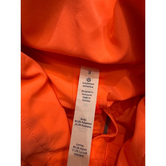 NWT Lululemon Hooded Jacket Neon Orange VELI Run Packable Hood LW4I78S 8 - Picture 7 of 8